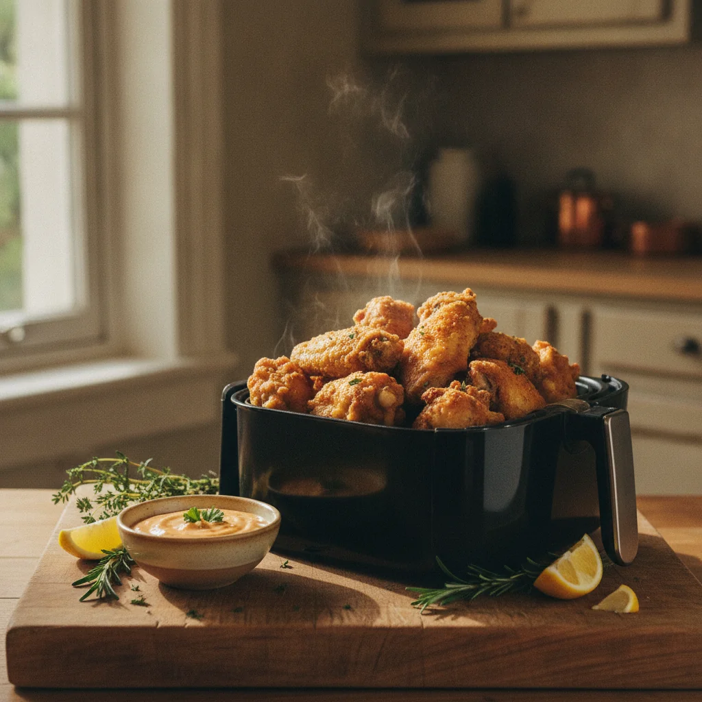 Ailes de poulet croustillantes sorties de l'air fryer