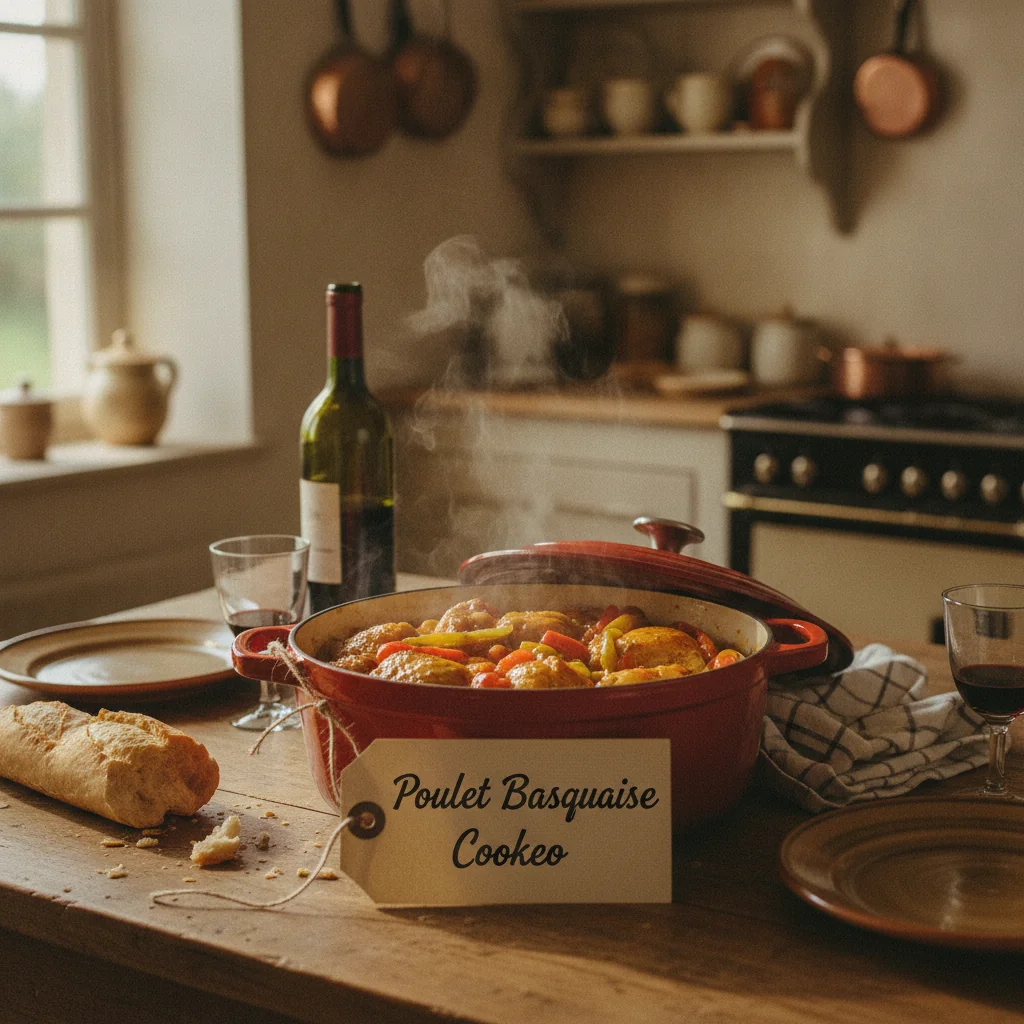 Poulet basquaise aux poivrons rouges dans le Cookeo