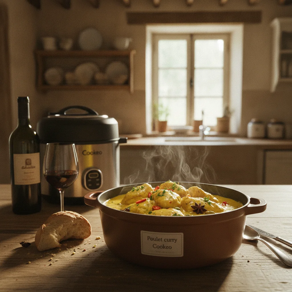 Curry de poulet jaune parfumé prêt dans le Cookeo