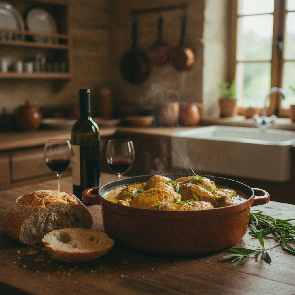 Poulet à la moutarde en sauce crémeuse au Cookeo